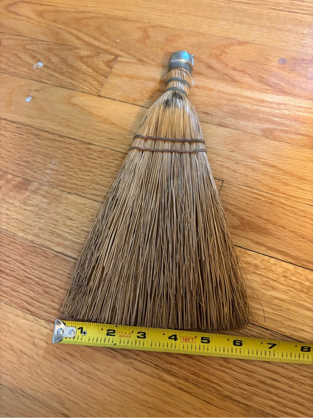 Handwoven Decorative Straw Whisk Broom - Natural Tan